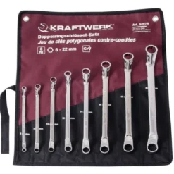 Kraftwerk Doppelringschlüssel Satz 8 Teilig Gekröpft 6 Bis 22 Mm