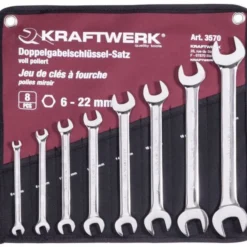 Kraftwerk Doppelgabelschlüssel Satz 8 Teilig Voll Poliert 6 Bis 22 Mm