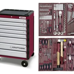 KRAFTWERK Werkstattwagen 3908 Bestückt Mit 150 Werkzeugen
