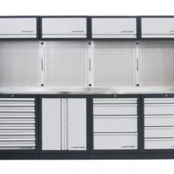 Kraftwerk MOBILIO 6 Element Werkstatt Schrankwand Rostfreie Arbeitsplatte