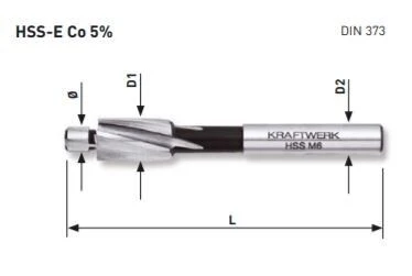 KRAFTWERK Flachsenker HSS-E Co5 8 Mm - M4 4 KRAFTWERK Flachsenker HSS-E Co5 8 Mm - M4 – Bild 2