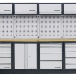 Kraftwerk MOBILIO 6 Element Werkstatt Schrankwand Mit Multiplex Arbeitsplatte