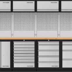 Kraftwerk MOBILIO 4er Kompakt Kombi Mit Lochwand Buche Multiplex