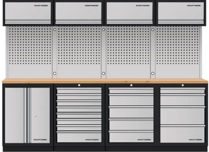Kraftwerk MOBILIO 4er Kompakt Kombi Mit Lochwand Buche Multiplex 3 Kraftwerk MOBILIO 4er Kompakt Kombi Mit Lochwand Buche Multiplex