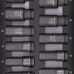 Kraftwerk Schlag Steckschlüsseleinsatz Metrisch Lang 1/2 Zoll 16 Teilig