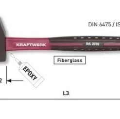KRAFTWERK Schlosserhammer Französische Form 630 G