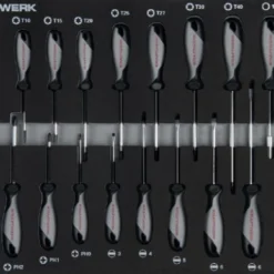 Kraftwerk Schraubendreher Einlage Torx, Schlitz, Kreuzschlitz, 1/4 Zoll 22-tlg.