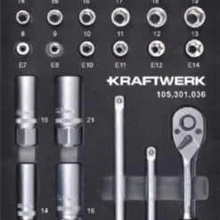 Kraftwerk Umschaltknarrensatz 3/8 Zoll 40 Teilig